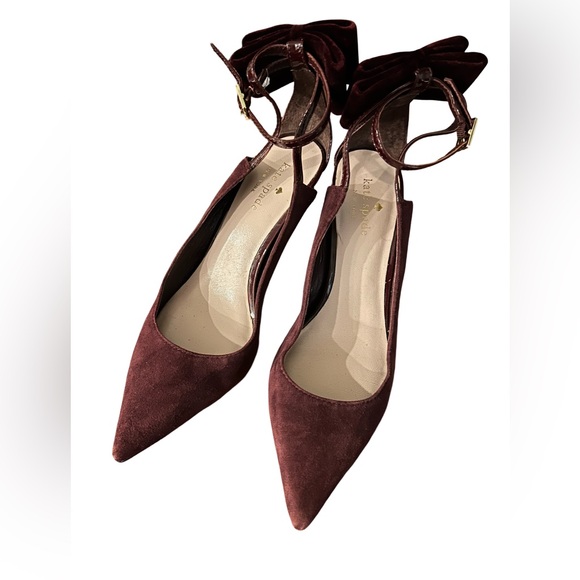 Kate Spade Maroon Suede Heels - Picture 1 of 3